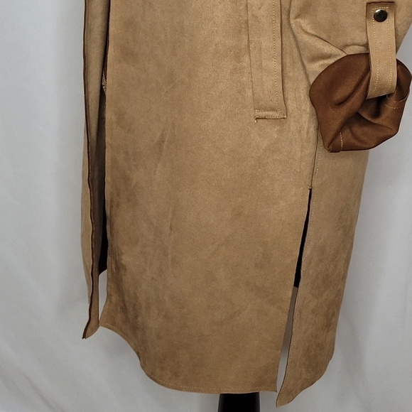 Tahari Faux Suede Open- Front Roll-Tab Topper - Sz XS - Picture 9 of 15